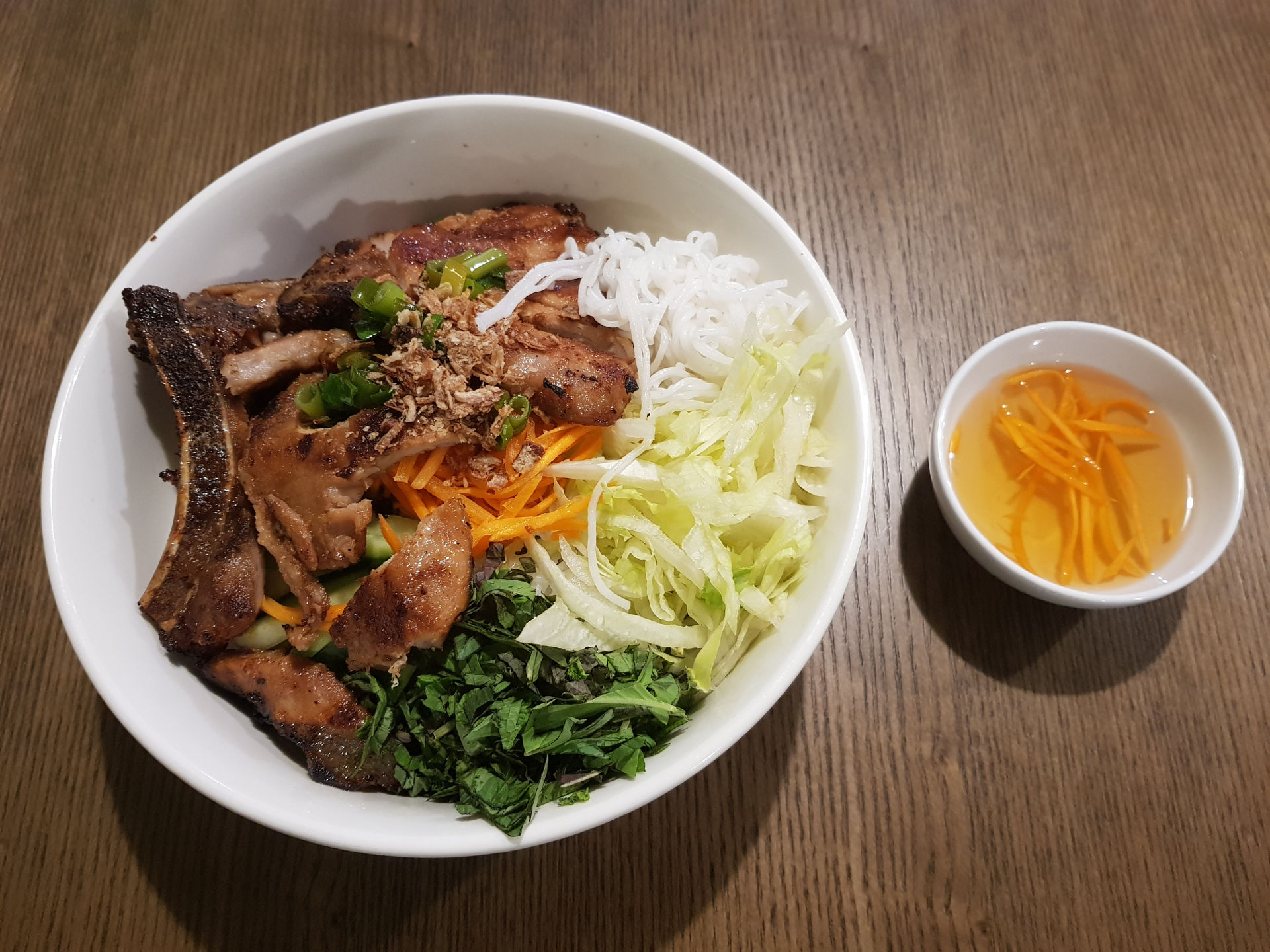 Rice Noodles with char grilled pork