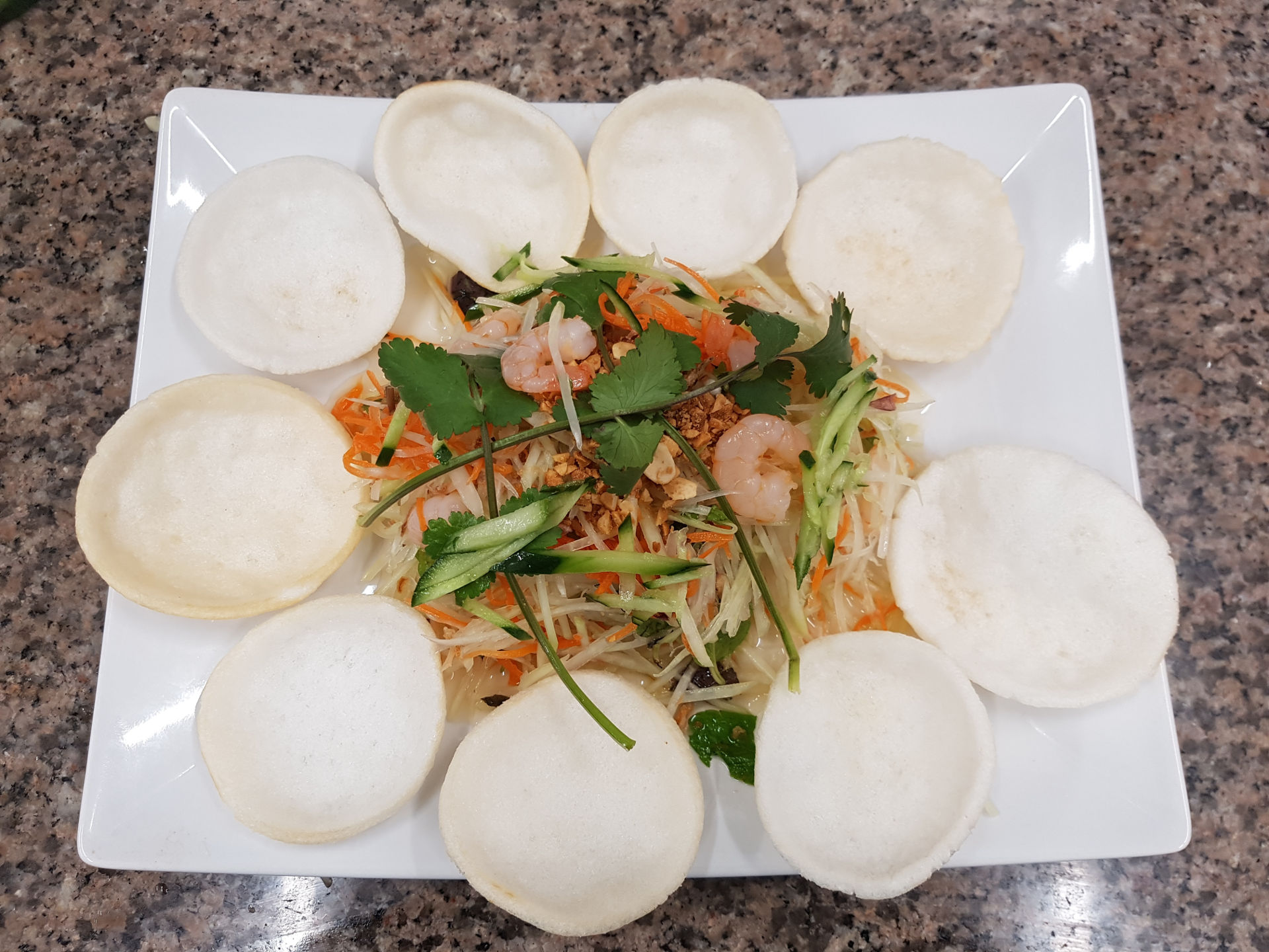 Prawn &amp; pork coleslaw salad