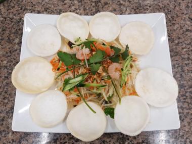 Prawn &amp; pork coleslaw salad